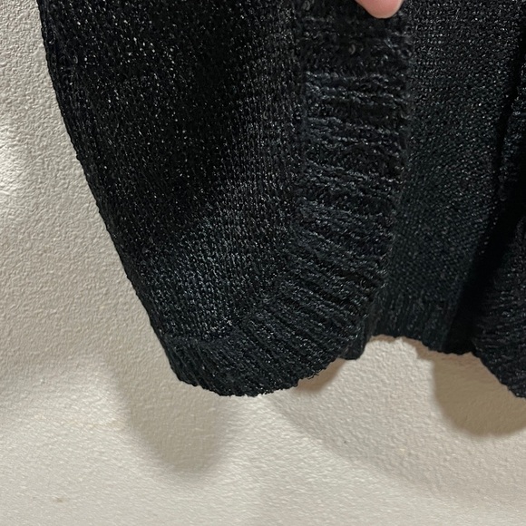 Say What? Black Short Sleeve Sparkle Knit Cardigan - Picture 3 of 6